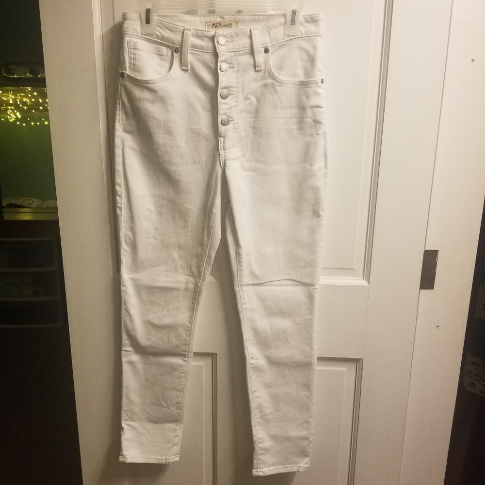 Madewell. Curvy High Rise Button Fly Skinny Ankle